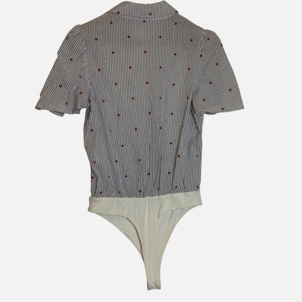 2 Draper James Body Suits Short Sleeve Collared Button Front Preppy Classic Med - Picture 10 of 11